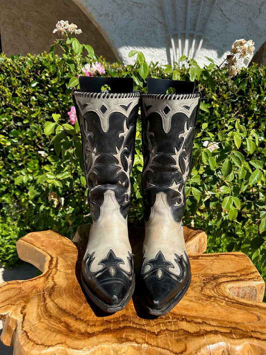 Vintage Border Boots Custom Inlay size 9 E