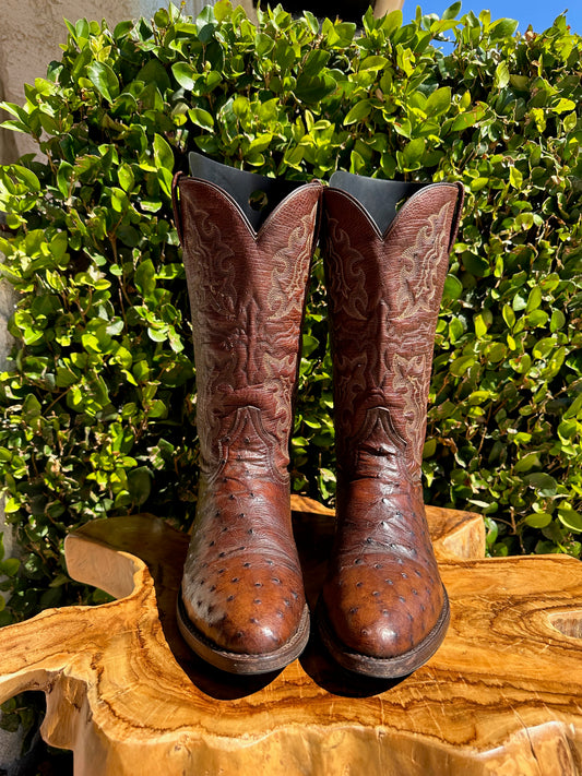 Dan Post Entire Boot Full Quill/Semi Quill Ostrich size 10 D