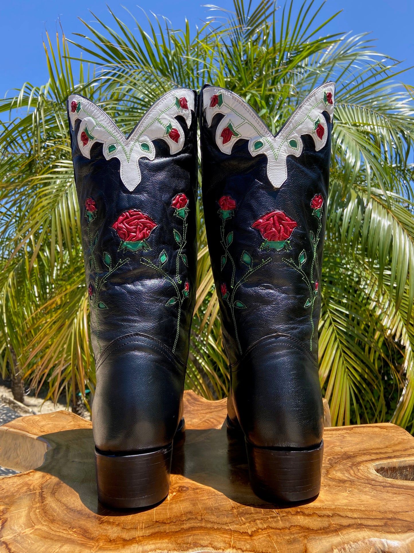 Montana Vintage Custom Rose Cowboy Boots 10.5 EE