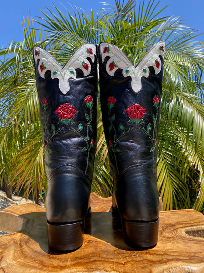 Montana Vintage Custom Rose Cowboy Boots 10.5 EE