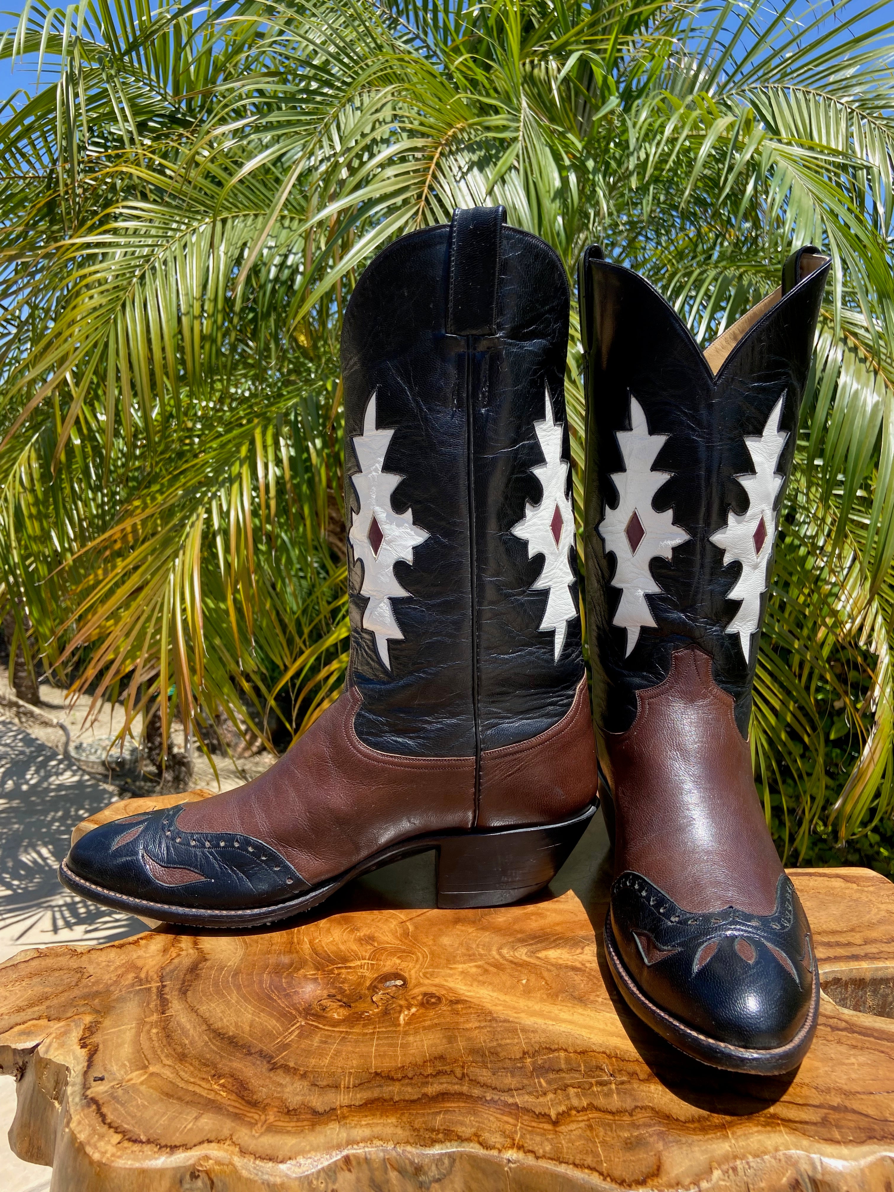 Custom square shop toe cowboy boots