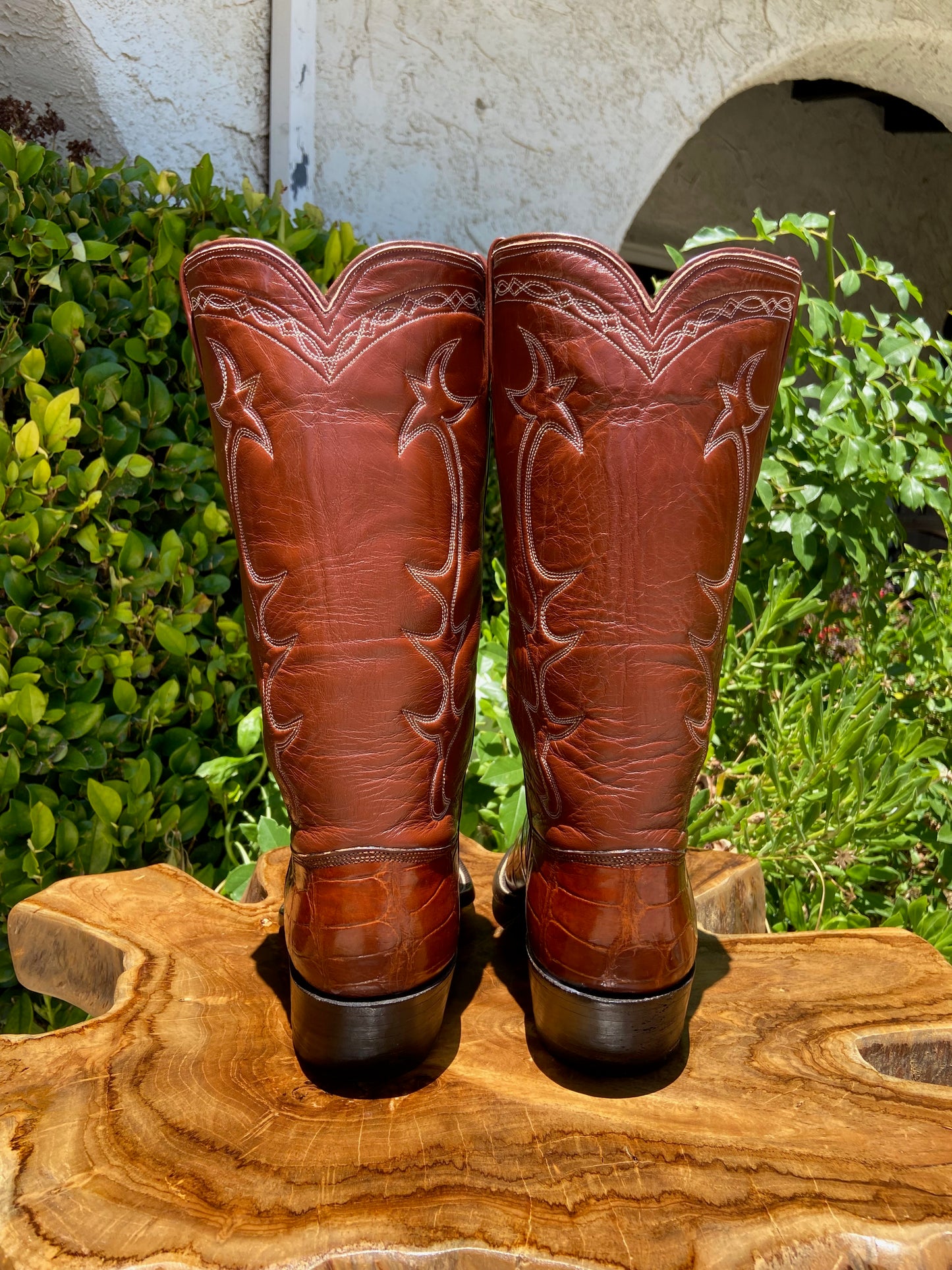 ML LEDDY American Alligator Cowboy Boots 9 D.