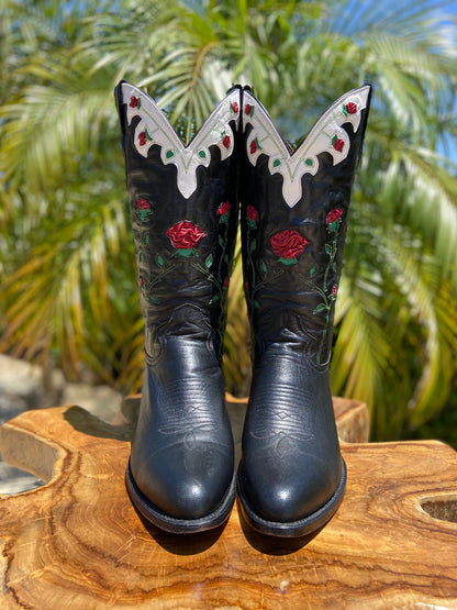 Montana Vintage Custom Rose Cowboy Boots 10.5 EE