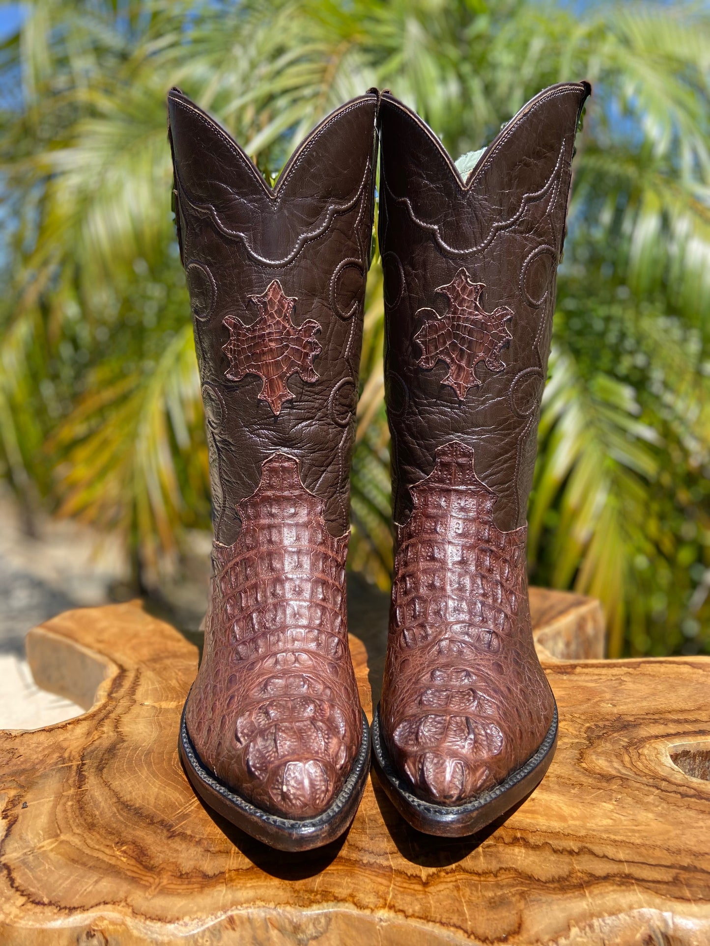 Custom Caiman Cowboy Boots size 11 D