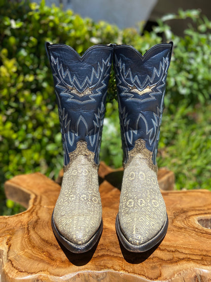 Justin Ringtail Lizard Cowboy Boots 8.5 D